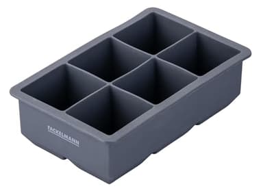 Fackelmann Eiswürfelformer Silikon XXL – 6 Eiswürfel-Formen, flexibel & Spülmaschinengeeignet – Aschgrau, 15 x 9,5 x 4,5 cm, für Cocktails & Getränke