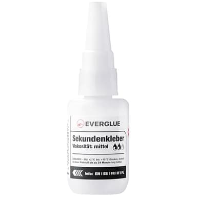 EVERGLUE Sekundenkleber mittelflüssig für präzises Kleben und schnelle Reparaturen - extra stark schnelltrocknend flüssig ohne Nachtropfen Sekundenkleber mittelviskos 20g lange Haltbarkeit