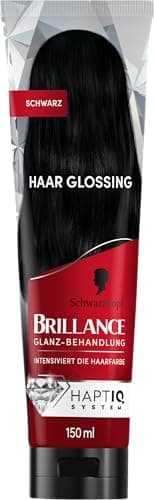 Brillance Glanz-Behandlung, Haar Glossing Schwarz (150 ml), temporäre Haarfarbe, die wie eine Haarmaske angewendet werden kann, intensiviert die Haarfarbe für bis zu 6 Haarwäschen