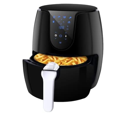 Vpcok Direct Heißluftfritteuse XL Airfryer 3,5L 1500W mit 6 Verschiedenen Kochprogrammen LED-Touchscreen Heissluftfritteuse ohne Öl Fritteuse Air fryer mit Kochbuch einfach zu reinigen