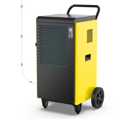 DAHTEC Bautrockner Luftentfeuchter Keller 70 L/Tag mit Integrierte Pumpe - Fläche 200 m²/500 m³ - 24Hr Timer Innenbereich Trocknungsgerät für Große Räume