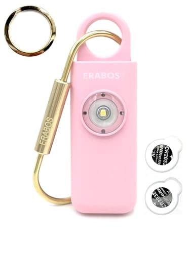 ERABOS Premium Taschenalarm T1000 Ladies | von Polizeibeamten gegründete Sicherheitsmarke | Qualitätsprodukte seit 2019 | +2 Stück Ersatzbatterien GRATIS (rosa)