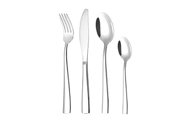 Otto Koning Leipzig, Besteck Set 6 Personen, Essbesteck Set 24 teilig, Besteck Edelstahl, Hochglanzpoliert, Dicke 3 mm. Modernem und Schlichtem Design.