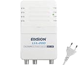 EDISION LIA-200 Hausanschlussverstärker UHF/VHF, 12-24db, 104dBmV, Frequenzbereich 47-694Mhz, geeignet für Kabelfernsehen digital und Terrestrisch DVB-T/T2, 5G LTE Filter, 1 Eingang, 2 Ausgänge