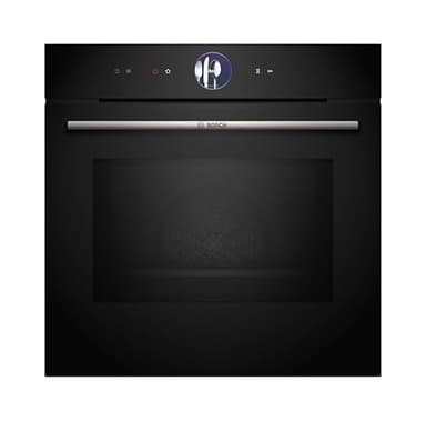 Bosch HMG7361B1, Serie 8 smarter Einbau-Backofen mit Mikrowellenfunktion, 60 x 60 cm, Made in Germany, Schwarz, Air Fry, Digitaler Bedienring, Touchdisplay, Automatikprogramme, Reinigungsunterstützung