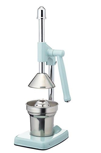 KitchenCraft Living Nostalgia - Manuelle Zitruspresse mit Hebel aus Aluminium und Edelstahl - Vintage Blue
