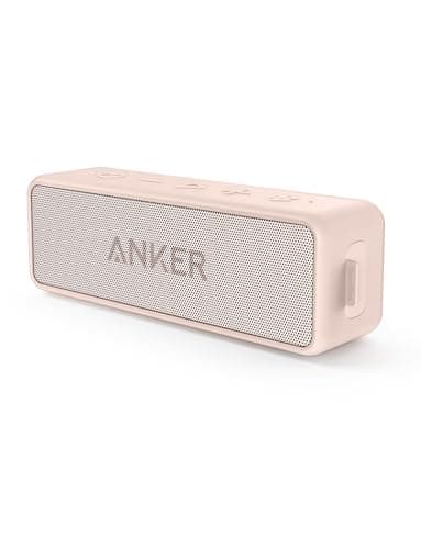 Anker soundcore 2 Bluetooth Lautsprecher, Fantastischer Sound, Enormer Bass mit Dualen Bass-Treibern, 24h Akku, Verbesserter IPX7 Wasserschutz, Kabelloser Lautsprecher für iPhone, Galaxy usw.
