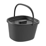JAYIOLA ​ Toilettenstuhl mit Eimer für Senioren Im Schlafzimmer,– Mit Versiegeltem Deckel – Aus PP-Material – Ideal für Schlafzimmer & Reisen – 34x27x20 cm​, Schwarz