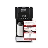 Caso Coffee Taste and Style Thermo - Kaffeemaschine mit Permanentfilter, 1,2 l, optimale Brühtemperatur 92-96 °C, Tropf-Stopp, optimierter Brühkopf, Isolierkanne, edelstahl, schwarz, 1847, 10 Tassen