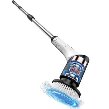 Kavolet Tragbares Elektrisches Schrubber-Set, Praktische IP65-Test-Reinigungsbürste für Haushaltsreinigungsaufgaben (9 Köpfe)