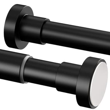 1 Stück Duschstange ohne Bohren Edelstahl Duschvorhangstange,Teleskopstange für Balkon,Duschvorhang(69-90cm，φ25mm，Schwarz）