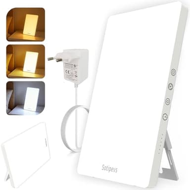 Sotipevs Tageslichtlampe 15000 Lux,12" Groß UV-freie LED Lichttherapielampe Tageslicht, LED Daylight Lampe, Touch-Control Sonnenlicht Lampe, Vollspektrumlampe für Zuhause/Büro