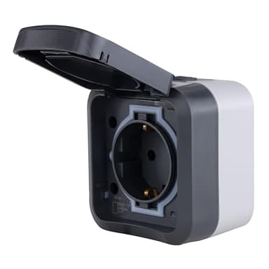 REV AquaStorm, Steckdose 1-fach, Feuchtraum, IP55 zweipolig, Aufputz, 230V, 16A, anthrazit