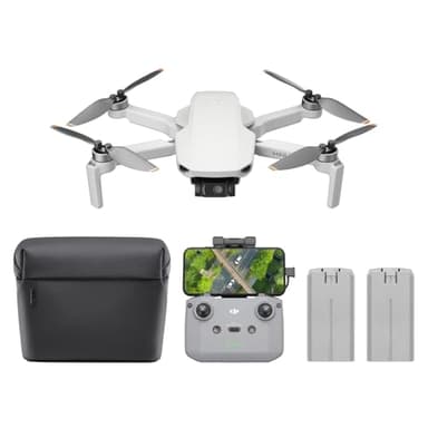 DJI Mini 4K Camera Drohnen Combo mit 4K UHD Kamera für Erwachsene, 3-Achsen-Gimbal-Stabilisierung, 10 km Videoübertragung, Autom. Rückkehr, windstabil, 2 Akkus 62 min Flugzeit, QuickShots, Unter 249g