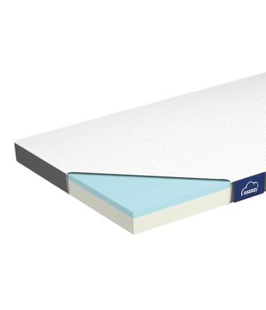 Genius Eazzzy Topper Classic 90x200cm Höhe 7 cm H2 H3 - orthopädische Matratzentopper für Matratze & Boxspringbett aus Gelschaum | Matratzenauflage 90x200 für Allergiker + Bezug