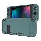 eXtremeRate Hülle Kompatibel mit Nintendo Switch Joy Con Konsole, Case Schutzhülle Zubehör trennbare andockbare Hülle für Nintendo Switch(Jäger Grün)