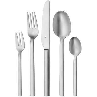 WMF Alteo Besteck Set 12 Personen, Essbesteck 60 teilig, Besteck matt, Monobloc-Messer, Cromargan Edelstahl mattiert, spülmaschinenfest