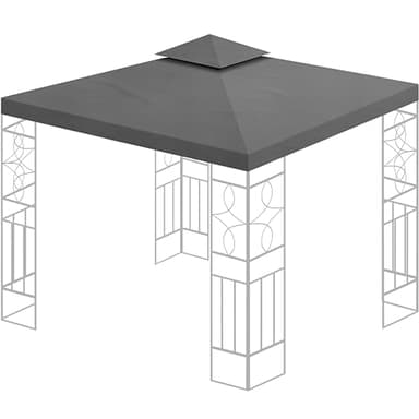 Ersatzdach 360g/m² Dach EXTRA STARK PVC Beschichtung Pavillondach 100% Wasserdicht Pavillon 3x3m (anthrazit #12)