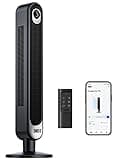 Dreo Smart Turmventilator mit WiFi Sprachsteuerung, Funktioniert mit Alexa, APP Steuerung, 90° Oszillierender Leise Standventilator mit Fernbedienung, 6 Geschwindigkeiten, 4 Modi, 12-Stund-Timer