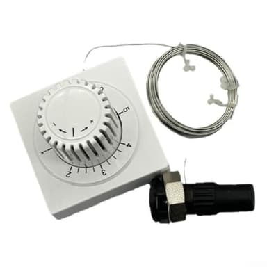 Fernfühler Thermostatkopf, Thermostat-Kopf F mit Ferneinsteller mit eingebautem Fühler, Kapillarrohr 2000mm, kompatibel mit M30 x 1,5 Gewinde-Heizkörperventile