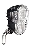 AXA Echo 15 Switch Dynamo Fahrradlicht Vorne, Fahrrad Scheinwerfer, LED Frontlicht, Integrierter Reflektor, Clear Lens Technology, Schwarz