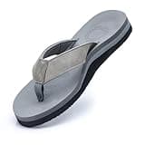 MGGMOKAY Herren Flip Flops Weiche Zehentrenner Outdoor Sports Pantoffeln mit orthopädischer Fußgewölbeunterstützun,Grau,41