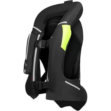 TRBSTUY Motorrad Airbag Weste für Erwachsene, Professionelle verstellbare Motocross Schutz Reflektierende Jacke Reitsport Motorrad Reitausrüstung,Schwarz,L