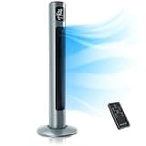Brandson - Turmventilator mit Fernbedienung und Oszilation 60° - Standventilator - Säulenventilator - 96 cm - Ventilator mit 3 Geschwindigkeitsstufen - GS - eisgrau