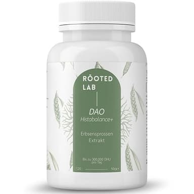 DAO Kapseln 120 Stück | Hochdosiert mit 300.000 HDU pro Tagesdosis | Pflanzliches DAO-Enzym | Vegan & laborgeprüft in Deutschland