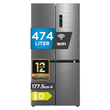 Midea MDRF632FID46 Multi Door Kühl-/Gefrierkombination/ 177,5cm Höhe /83,3cm Breit/65,3cm Tiefe/NoFrost/295 kWh/Jahr /305L Kühlteil/169L Gefrierteil/Plasma Pure/Inverter Compressor/Vario Box