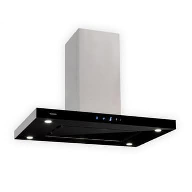Klarstein Valeria Inselabzugshaube - Dunstabzugshaube, Inselhaube, 230W, max.650 m³/h, 3 Leistungsstufen, LED-Beleuchtung, Touch-Panel, Glas, Edelstahl, sparsam, PureAmbience Concept, silber