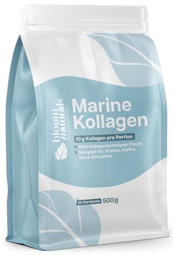 Marine Collagen Pulver - 500g - Hochdosiert & Geschmacksneutral, Fischkollagen, Meereskollagen, Fisch Kollagen - Laborgeprüft & produziert in Deutschland - Verpackung kann variieren