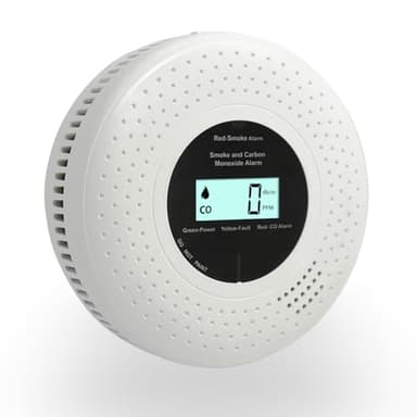 GiiHoo Rauch- und Kohlenmonoxid-Melder mit LCD-Display & Batteriebetrieb, Kombi-Alarm für Rauch und CO zur häuslichen Sicherheit EN 14604 & EN 50291 Zertifiziert