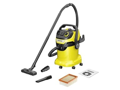 Karcher Nass-/Trockensauger WD 5 P V-25/5/22, inkl. Steckdose, Flachfaltenfilter, patentierter Filterbox, Filterreinigung, Vliesfilterbeutel, 1.100 W, Kunststoffbehälter: 25 l, Saugschlauch: 2,2 m