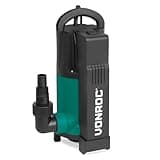 VONROC Tauchpumpe mit integriertem Schwimmer [750W] - Schmutzwasserpumpe für Keller, Pool, Gartenteich - Flachsaugend max Höhe [7,5m] - 1400 l/h für sauberes und schmutziges Wasser