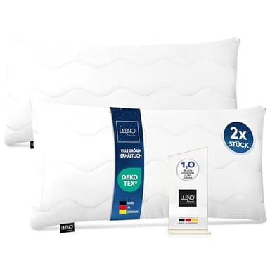 LILENO HOME Allergiker Kopfkissen 40x80 (2er Set) – 95°C waschbar, Oeko-Tex & Made in DE – Kissen 40x80 + extra Füllmenge für himmlischen Schlaf – Haut schmeichelndes & geruchsfreies Pillow