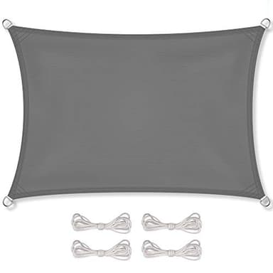 CelinaSun Sonnensegel wasserabweisend PES Rechteck 4x6m anthrazit UPF 50+ Premium Sonnenschutz inkl Befestigungsseile