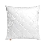 sleepling Komfort 100 Kopfkissen, 80 x 80 cm, Ökotex, waschbar bis 60 Grad, Made in EU, Füllmengengarantie, Größengarantie, weiß