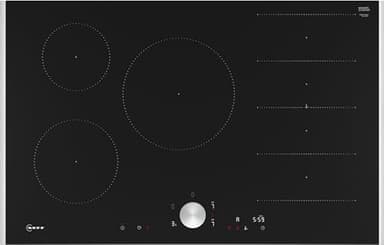 NEFF T68TTV4L0, N 90, Induktionskochfeld, autarkes Glaskeramik-Kochfeld 80 cm breit, Twist Pad, Flex Induction, Home Connect, Smart Hood Automatic, aufliegend, Schwarz