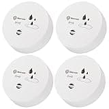 Geevon 4 Pack Wassermelder, 100dB Wassersensor Alarm Flut-Detektor für Keller, Badezimmer, Waschküche, Küchen, Garagen und Dachböden, Wasser-Alarm-Batterie-betrieben (Batterie enthalten)