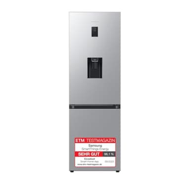 Samsung Kühl-Gefrier-Kombination, Kühlschrank mit Gefrierfach, 185 cm, 341 l Gesamtvolumen, 114 l Gefrierteil, AI Energy Mode, Wasserspender, Edelstahl-Look, RL34C652CSA/EG
