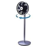 BE COOL Standventilator sehr leise, 360 Grad oszillierend, Schlafmodus, Kühleffekt, 15 m Reichweite, Timer, Fernbedienung, Super Silent Ventilator, Standing Fan, Silber/Blau