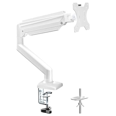 suptek Monitor Halterung für 13-32 Zoll LED LCD Bildschirm bis zu 9 kg, Monitor Arm mit Gasfeder, 360° Drehbar Höhenverstellbar Schwenkbar Neigbar, Monitorhalterung VESA 75x75/100x100 mm, Weiß