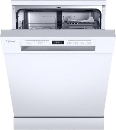 Midea SF 5.60NW14C Geschirrspüler 60cm Freistehend & Unterbaufähig, 14 MGD, Hygienepflege+, Zonenwäsche, 7 Programme, Spülmaschine 60 cm mit WIFI, Startverzögerung, Automatische Türöffnung, 44 dB
