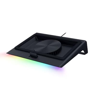 Razer Laptop Cooling Pad - Smart Cooling Laptop-Ständer für 14" bis 18" Zoll Laptops - luftdichte Druckkammer (benutzerdefinierte Lüfterkurven, 3-Port USB-A Hub, Multifunktionstasten) Schwarz