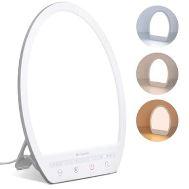 Comfytemp Tageslichtlampe Schreibtisch 16.000 Lux Sonnenlicht Lampe,UV-Frei Lichttherapie 19x24cm Simulation von Tageslicht für Verbessert Schlaf Stimmung Konzentration mit Speicherfunktion