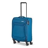 Travelite 4-Rad Koffer Handgepäck Weichschale, IATA Bordgepäck Maß; Serie Chios, Trolley mit Kantenschutz + Aufsteckfunktion, 55 cm, 34 Liter
