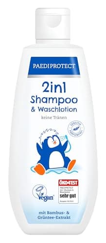 PAEDIPROTECT 2in1 Shampoo & Waschlotion für Babys & Kinder 200 ml, sanfte Reinigung & Haar ohne Parfüm & Mikroplastik, Duschgel spendet Feuchtigkeit für trockene, sensible Haut auch Erwachsene