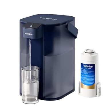 Waterdrop Sofortiger Elektrischer Wasserfilter Kanne, 3.5L 3 Monate Wasserfilter Outdoor Trinkwasser System, Reduziert Chlor, Blei, Quecksilber, PFAS, PFOA/PFOS, Blau (Reduziert TDS Nicht)