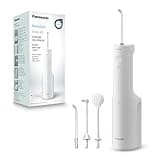 Panasonic Series 600 Ultraschall-Munddusche EW-DJ67-W303, Zahndusche, Munddusche kabellos, 200 ml, IPX7, 2 Ultraschalldüsen, 1 kieferorthopädische & 1 Zungenreinigungsdüse, 5 Wasserdruckstufen, Weiß